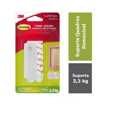 Suporte Adesivo Quadros Command Branco Grande Ate 2,3k 3M, 1K Tekbond