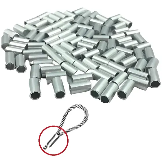 Luvas Anilhas Encastoar Conexão Nº 3.6 | 100un | Copper Sleeve Aço Inox Chicotes Empates Pesca