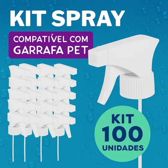 Kit 100 Gatilhos Borrifadores Spray Multiuso Atacado Rosca Limpeza Jardinagem Automotivo Cosméticos