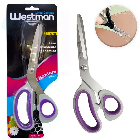 Tesoura de Costura Westman Titanium Plus 21cm.