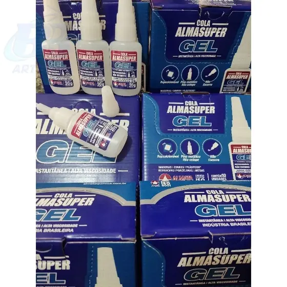 CAIXA DE COLA ALMASUPER DE GEL 20g,COM 10 UNIDADES