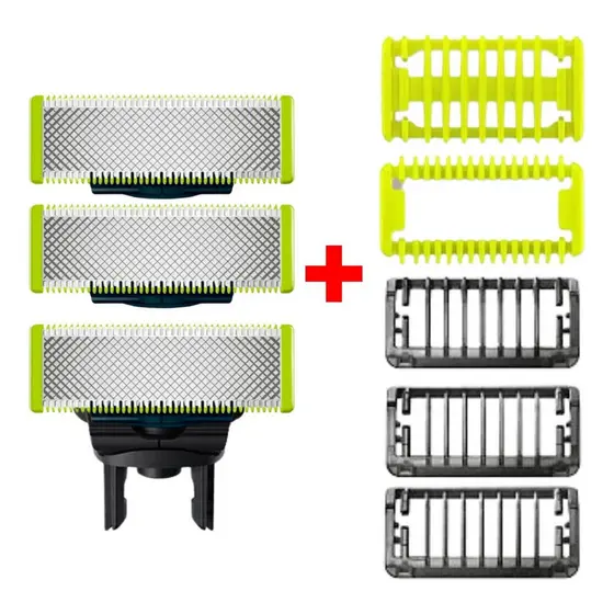 03 Laminas Refil + 02 Pentes P/ Barbeador Oneblade Philips