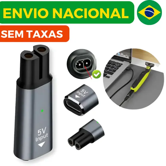 Carregador USB Tipo C Compatível OneBlade Adaptador