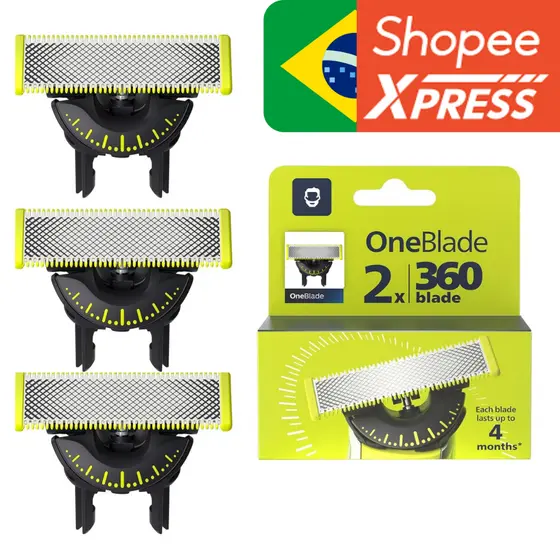 Lâmina Refil 360 Para Barbeador Philips OneBlade e OneBlade Pro