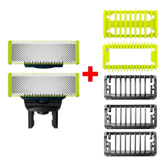 02 Laminas Refil + 01 Pente P/ Barbeador Oneblade Philips