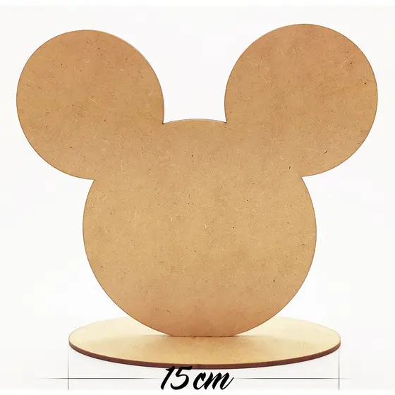 Kit 10 Enfeite de Mesa Mickey em MDF Cru Centro de Mesa Lembrancinha de Aniversário