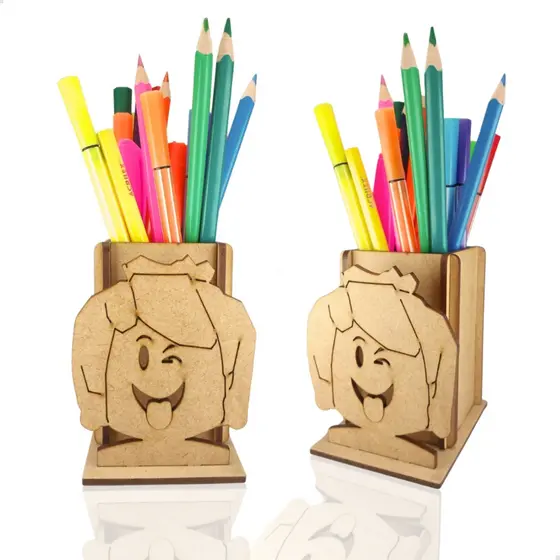 10uni. Porta Lápis ou Caneta Decoração Tema Jogo Roblox Skin Menina MDF Cru Corte Laser Modelo M2