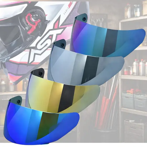 Viseira Capacete ASX V18B Iridium Fumê Azul Dourado Prata