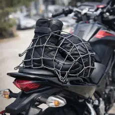 Rede Elástica Aranha Para Moto Bagageiro Capacete 40X40 Preta Gancho Metal