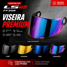 Viseira LS2 FF358 FF396 Antirrisco Espelhada Premium