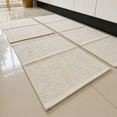Kit Tapete Passadeira Paris 3 Peças Cozinha Quarto Corredor Algodão Lavável