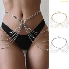 gotitonmegot Corrente Cintura Ajustável Multicamadas Corporal Praia Joias Para Presentes Femininos