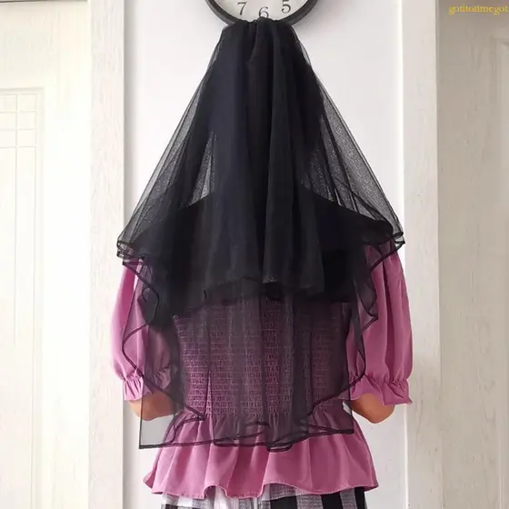 gotitonmegot Cocar Tule Véu Renda Preta Acessórios Para Fantasia Festa Halloween