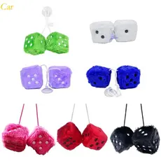 Pingente Fuzzy Plush Ponto Para Espelho Retrovisor Carro Par