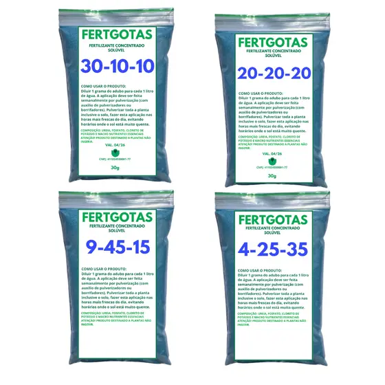 Fertilizante Orquídeas Soluvel até 30 litros 9-45-15 ou 4-25-35 ou 20-20-20 ou 30-10-10