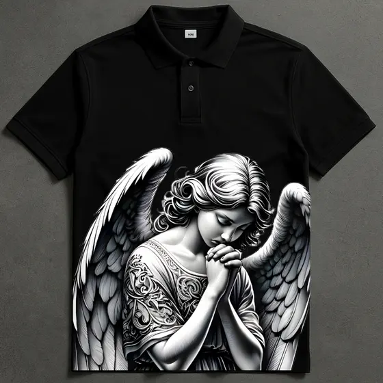 Camisa Polo Angelical Seraphim de Manga Curta Masculina, Casual
