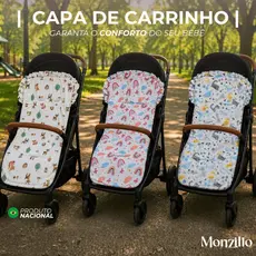 CAPA DE CARRINHO PROTETORA COLCHONETE MACIO PARA BEBE UNIVERSAL COM PASSADORES JÁ ABERTOS