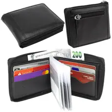 ⭐Ganhe um chaveiro⭐ - Carteira Masculina Couro Legitimo Ziper Duas Divisão Cod830