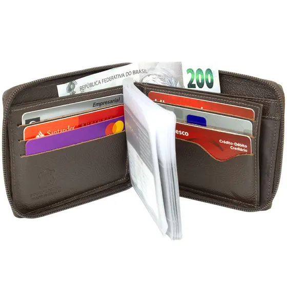 Carteira Masculina Ziper Porta Moedas Cartão Otimo  Cod 830 ⭐Ganhe um chaveiro⭐