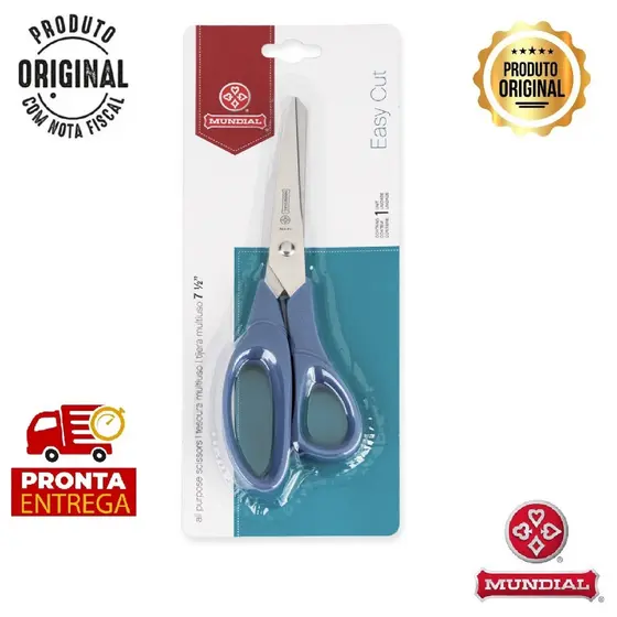 Tesoura Mundial 162N 19 cm Multiuso CortFácil Original com Nota Fiscal
