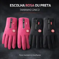 Luva Motoqueiro Impermeável Inverno Frio Touch Tamanho Unico Unissex Resistente a Agua Bike Moto
