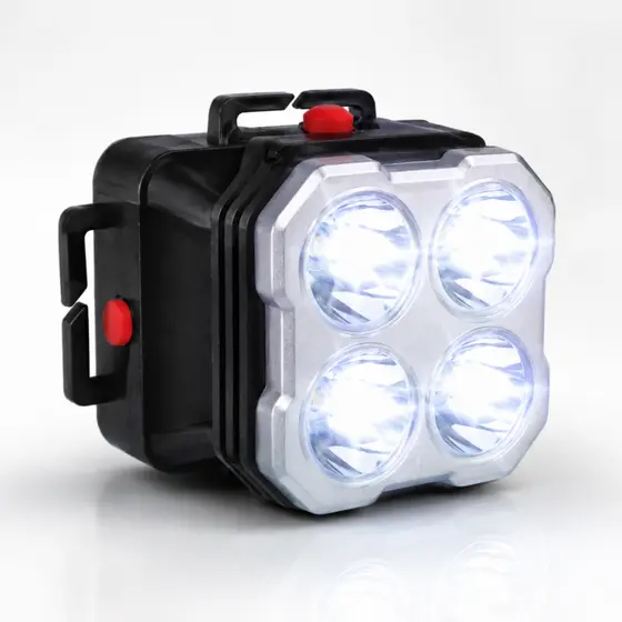 Lanterna De Cabeça A Pilha Luminária Potente E Excelente Alcance Com 4 Leds E 2 Estágios de Luz