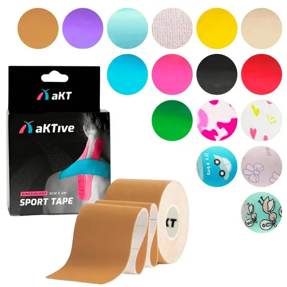 aKTive Tape 5cm x 5m Bandagem Elástica Fita Tipo Kinesio Sport Pós Operatório Parto