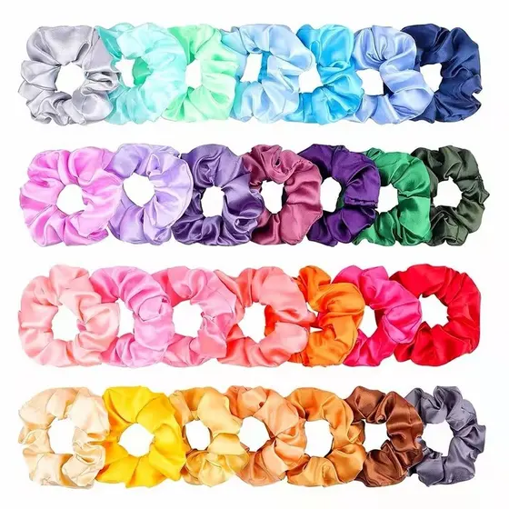 Scrunchie Xuxinha De Cetim Anti Frizz Elastico Para Cabelo Chique