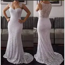 Vestido De Noiva Sereia Renda Com Aplique Chique