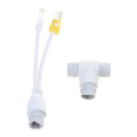 Conector Divisor POE Dois SK Para Instalação Câmera Segurança Acessórios RJ45 Três