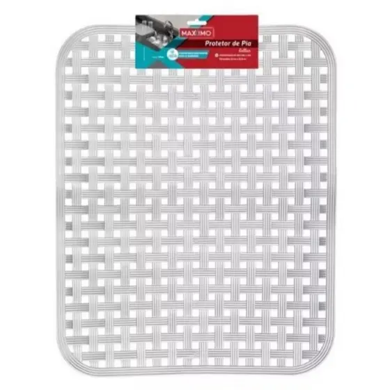 Protetor Tapete de Pia Cuba Escorredor de Louça 32 x 25,8cm Kit 1/2 Tapetes Transparente marca Maxximo