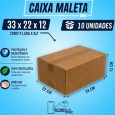 10 Caixas De Papelão 33x22x12 Maleta Para Envios Ultra Resistente