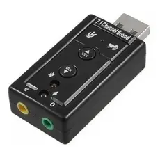 Placa De Som Usb 7.1 Adaptador Audio P2 P3 Pc Notebook