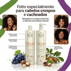 Kit Shampoo Condicionador Sou Crespa Bela Berê Hidratação Nutrição e Brilho para Cabelos Crespos e Cacheados