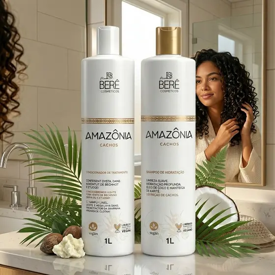 Kit Shampoo e Condicionador Hidratação Profunda Limpeza Suave Maciez Brilho Intenso Cabelos Leves e Alinhados