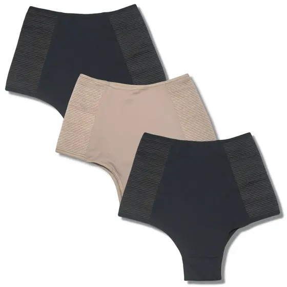 Kit 3 Calcinhas Cinta Modeladora Compressora Culote e Cintura - VIÉRE