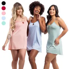 Kit 3 Camisolas Curtas de Dormir Pijama Feminino sem Bojo - VIÉRE