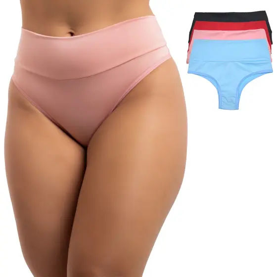Kit 4 Calcinhas Cintura Alta Fio Dental Não Marca - VIÉRE