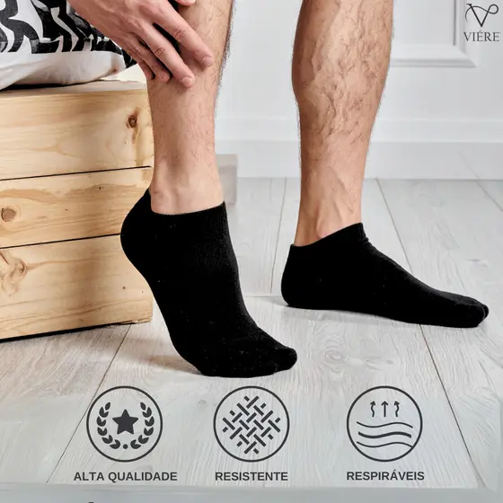 Kit 12 Par Meias Curta Masculina Meia Soquete Cano Baixo