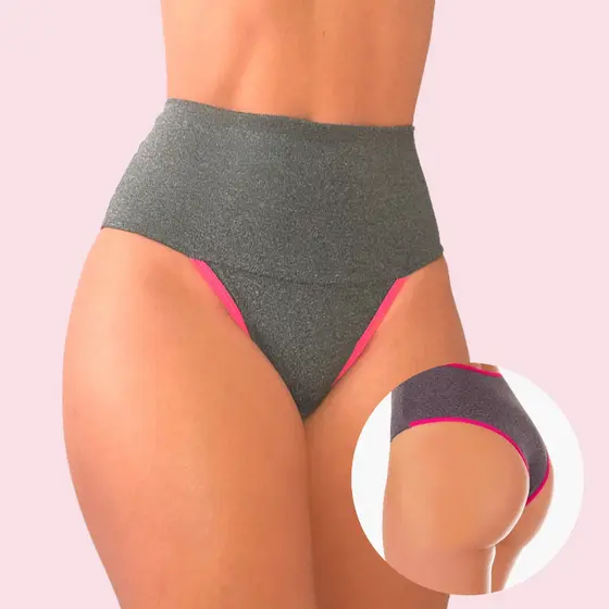 Kit 12 Calcinhas Fitness Cós Alto Compressão Abdominal Segura Barriga - VIÉRE