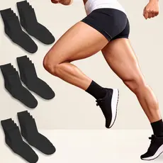 Kit 12 Pares Meia Feminina Preta Cano Médio Academia Fitness