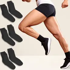 Kit 9 Pares Meia Feminina Preta Cano Médio Academia Fitness