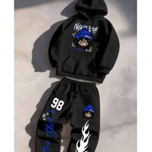 kit Conjunto Moletom Calça Quentinho New York 98 Streetwear Premium Unissex