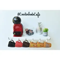 Prateleira mdf branco para cantinho do café para xícaras