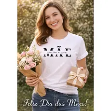 Camiseta Dia das Mães Personalizada com Nome dos Filhos Presente Especial