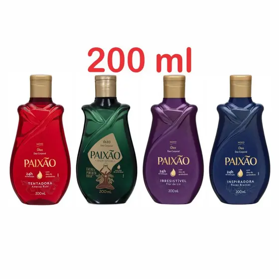 Óleo Deo Corporal Paixão 200ml Diversas Fragrâncias