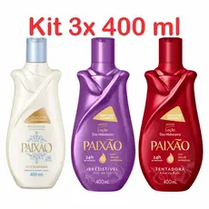 Kit Com 3 Cremes Paixão Óleo De Amêndoas 400ml