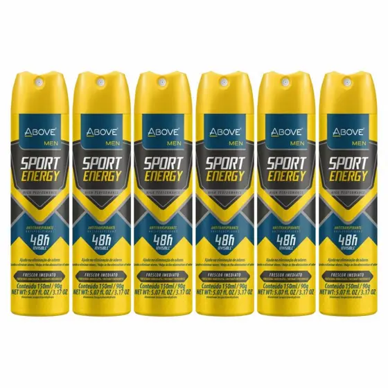 Kit X6 Desodorante Antritranspirante Above Men Sport Energy 150ml