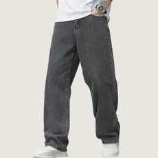 Calça Balão Jeans Masculina Preto Estonado Grafite Boca Larga Bag Streetwear Urbana Casual Moda Atual