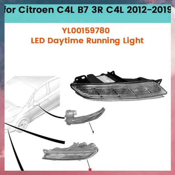 (Rjqx) Amortecedor Dianteiro Do Carro LED Luz Diurna Para Faróis C4L B73R C4L 2012-2019 Lâmpada De Neblina